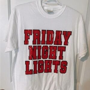 White Comfort Color Bling FRIDAY NIGHT LIGHTS tee